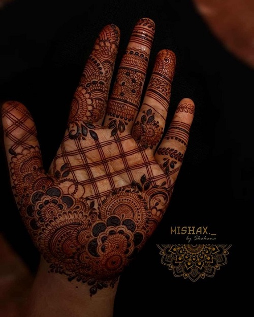 Grid Floral Henna Design